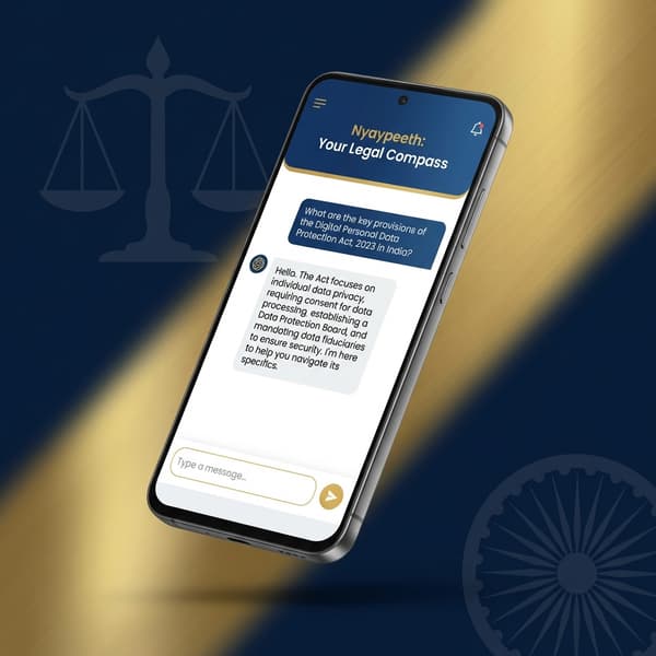 Nyaypeeth App Interface showing legal chat